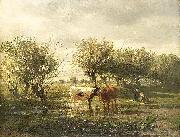 Gerard Bilders Koeien bij een plas oil painting
